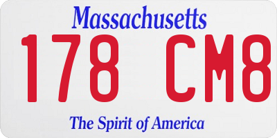 MA license plate 178CM8
