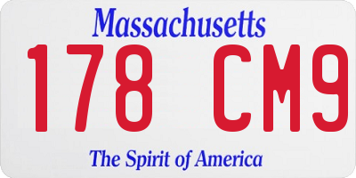 MA license plate 178CM9