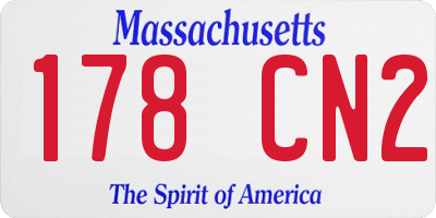 MA license plate 178CN2