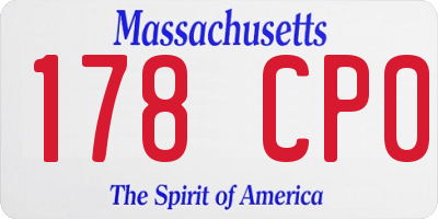 MA license plate 178CP0