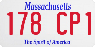 MA license plate 178CP1
