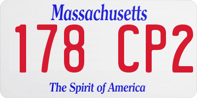MA license plate 178CP2