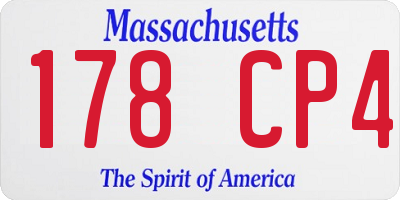 MA license plate 178CP4