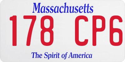 MA license plate 178CP6