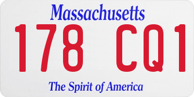 MA license plate 178CQ1