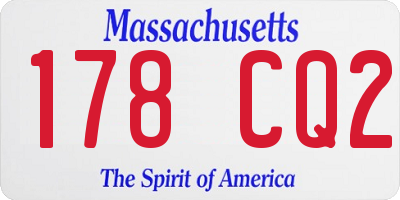 MA license plate 178CQ2