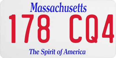 MA license plate 178CQ4