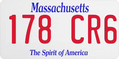 MA license plate 178CR6