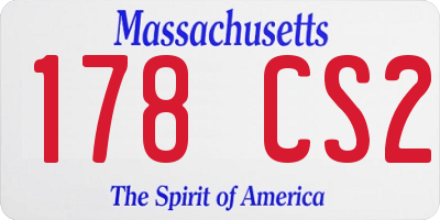 MA license plate 178CS2