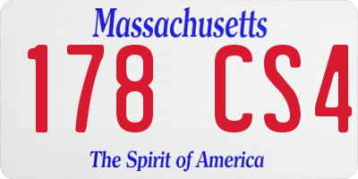 MA license plate 178CS4