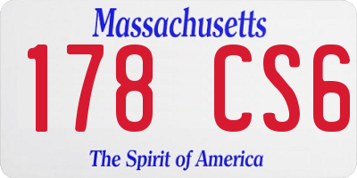 MA license plate 178CS6
