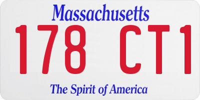 MA license plate 178CT1