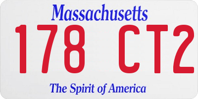 MA license plate 178CT2