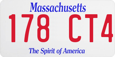 MA license plate 178CT4