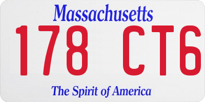 MA license plate 178CT6