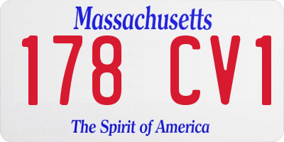 MA license plate 178CV1