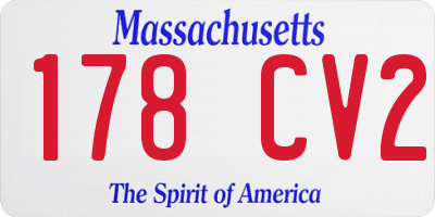 MA license plate 178CV2