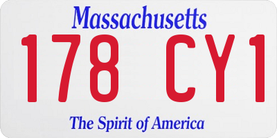 MA license plate 178CY1