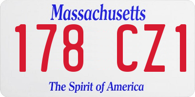 MA license plate 178CZ1
