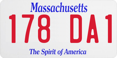 MA license plate 178DA1
