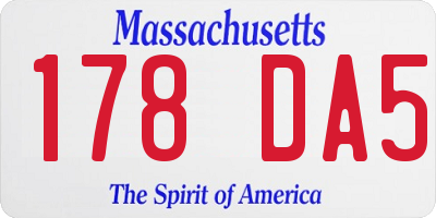 MA license plate 178DA5