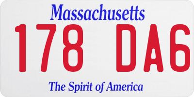 MA license plate 178DA6