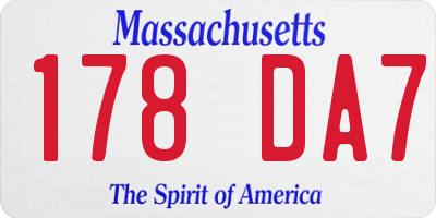 MA license plate 178DA7