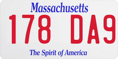 MA license plate 178DA9