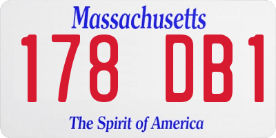 MA license plate 178DB1