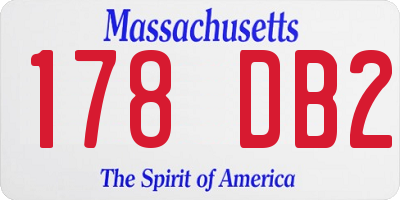 MA license plate 178DB2