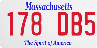 MA license plate 178DB5