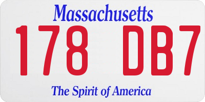 MA license plate 178DB7