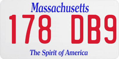 MA license plate 178DB9
