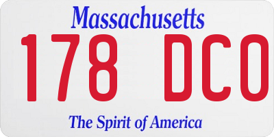 MA license plate 178DC0