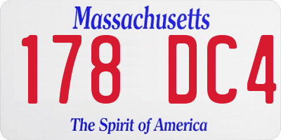 MA license plate 178DC4