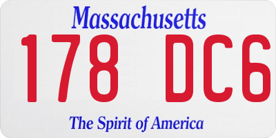 MA license plate 178DC6
