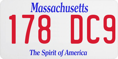 MA license plate 178DC9