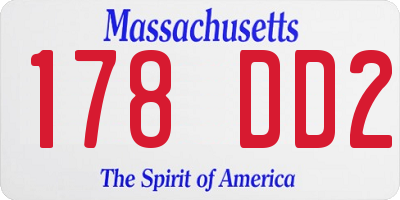 MA license plate 178DD2