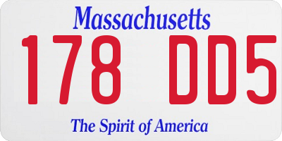 MA license plate 178DD5