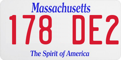 MA license plate 178DE2