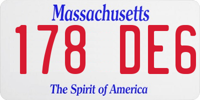 MA license plate 178DE6