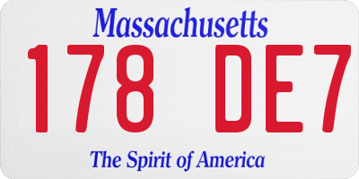 MA license plate 178DE7