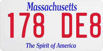 MA license plate 178DE8