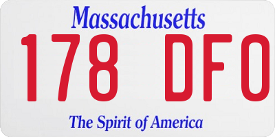 MA license plate 178DF0