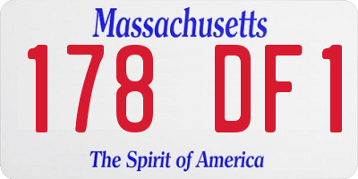 MA license plate 178DF1