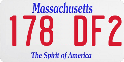 MA license plate 178DF2