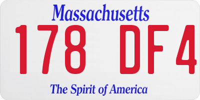 MA license plate 178DF4