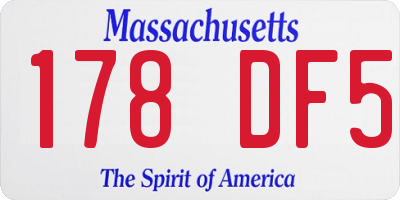 MA license plate 178DF5