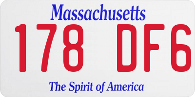 MA license plate 178DF6