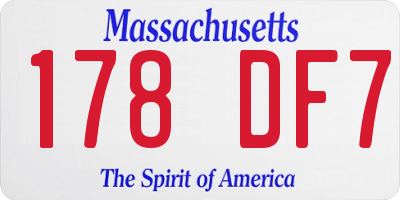 MA license plate 178DF7